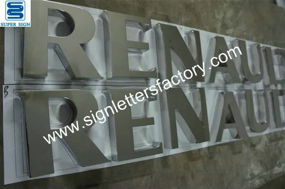 Polished Stainless Steel Auto Sign Letters 26 made by Super Sign