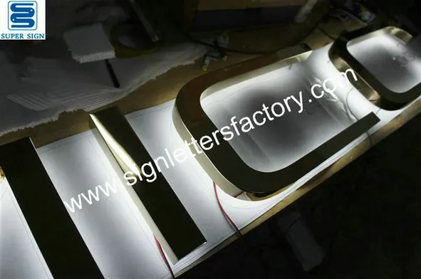 Backlit LED Stainless Steel Letters 28 made by Super Sign