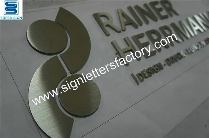 Brushed Stainless Steel Company Sign 54 made by Super Sign