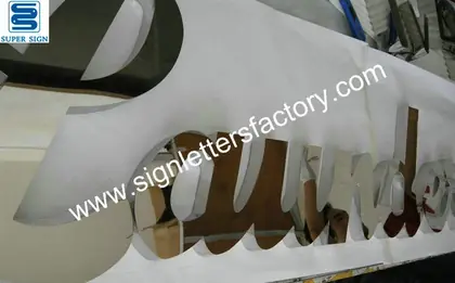 Polished Stainless Steel Text Sign 35