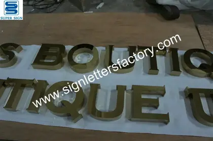 Built-up Polished Brass Sign Letter 15