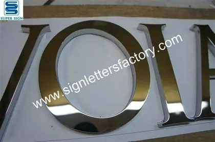 Interior Polished Stainless Steel Letter Sign 32