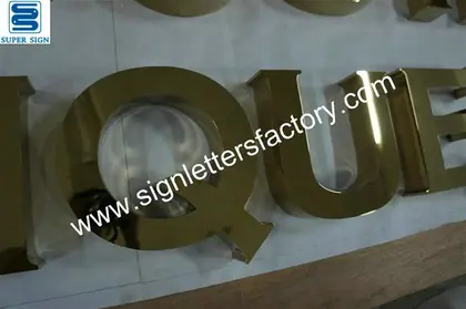 Built-up Polished Brass Sign Letter 15
