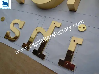 Polished Brass Letter Sign 09