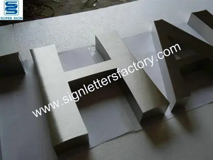 Brushed Stainless Steel Letter 08