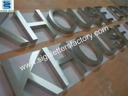 Brushed Stainless Steel Sign Letter 17