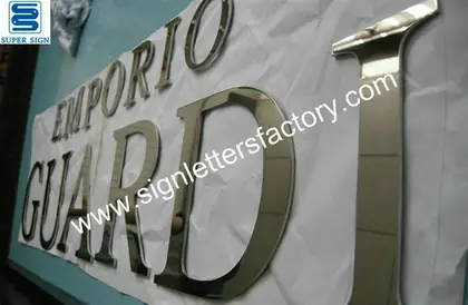 Flat Cut Polished Stainless Steel Letter 07