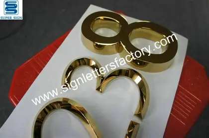 3D Golden Polished Stainless Steel Letters 03