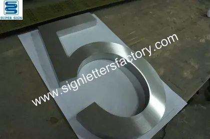 Fabricated Brushed Stainless Steel Numbers 34