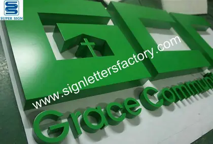 Painted Stainless Steel Letter Sign 03