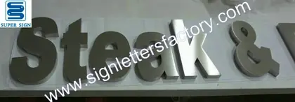 Built-up Brushed Stainless Steel Sign Letters 29