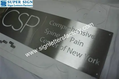 Stainless Steel Sign Plaque 56