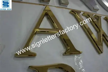 3D Golden Stainless Steel Letters 01