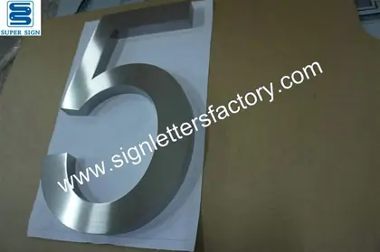 Fabricated Brushed Stainless Steel Numbers 34