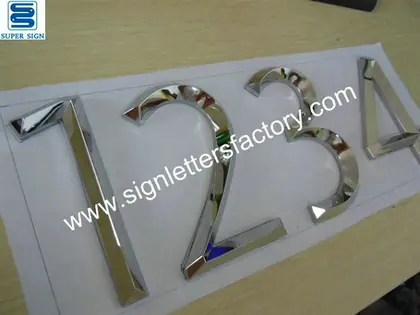 3D Polished Stainless Steel Letters and Numbers 01