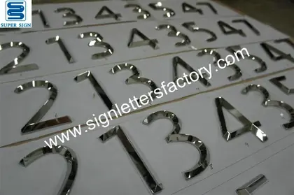 3D Polished Stainless Steel Letters and Numbers 01