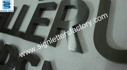 Black Brushed Stainless Steel Letter 44