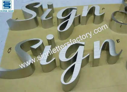Brushed Stainless Steel Letters Sign 18
