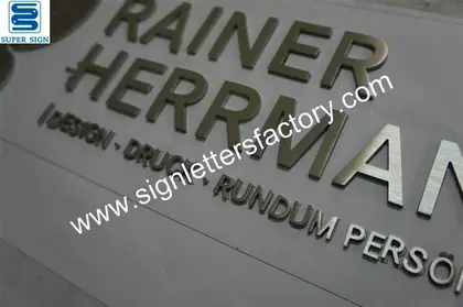 Brushed Stainless Steel Company Sign 54