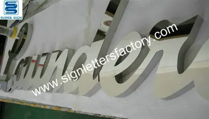 Polished Stainless Steel Text Sign 35