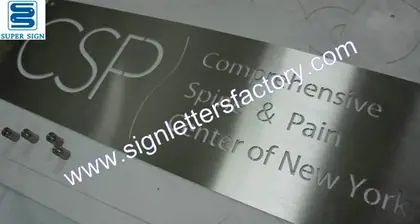 Brushed Stainless Steel Signs 16