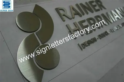 Brushed Stainless Steel Company Sign 54