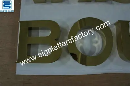 Built-up Polished Brass Sign Letter 15