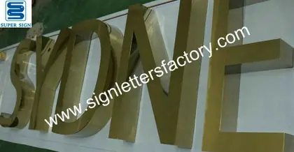 Fabricated Polished Brass Sign Letters 11