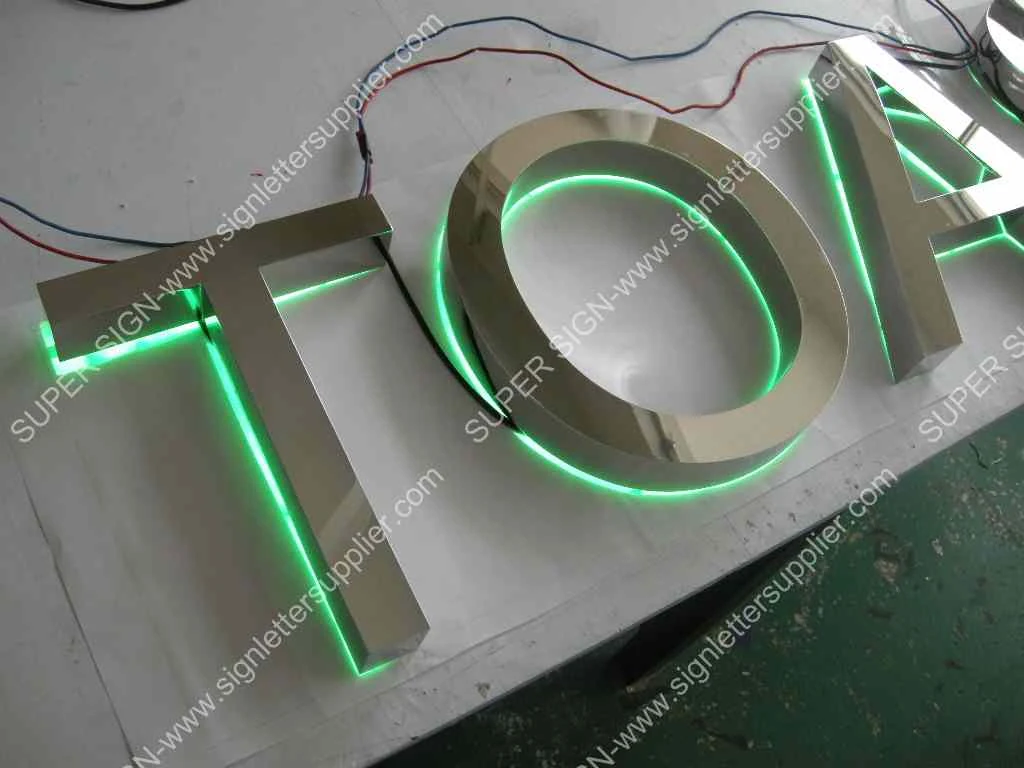 Backlit LED letters 03 — additional workshop photograph of the finished letter