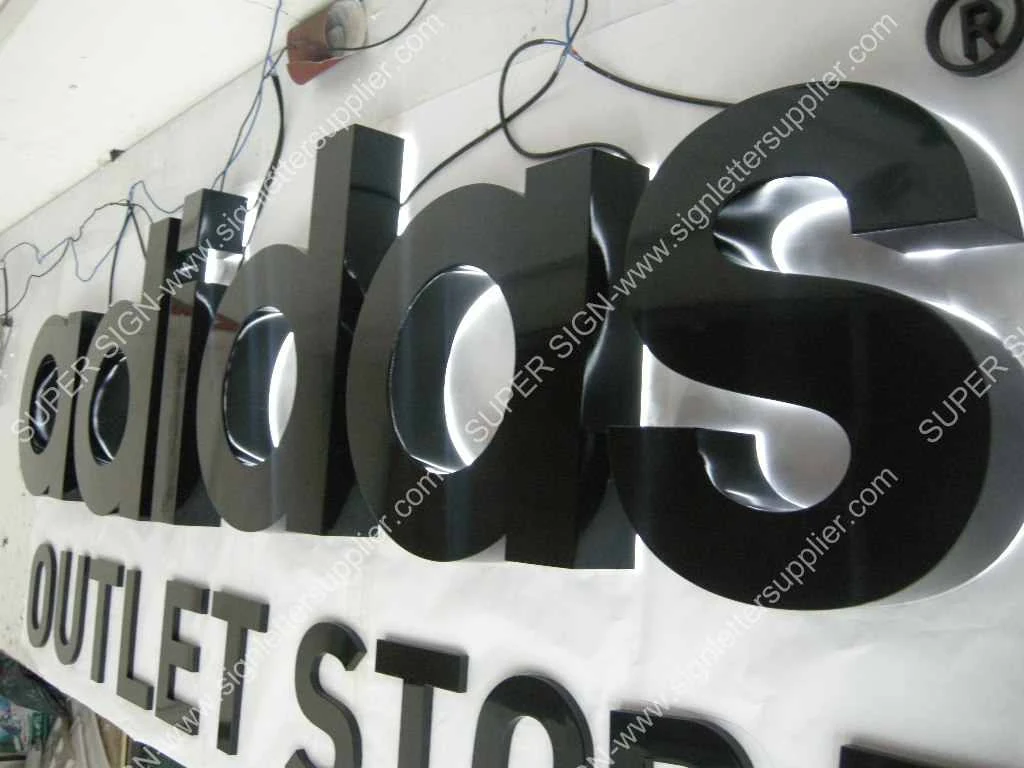 backlit LED letters 07 — additional workshop photograph of the finished letter