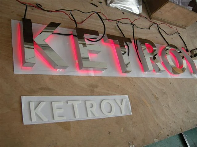 Backlit LED letters 12 — additional workshop photograph of the finished letter