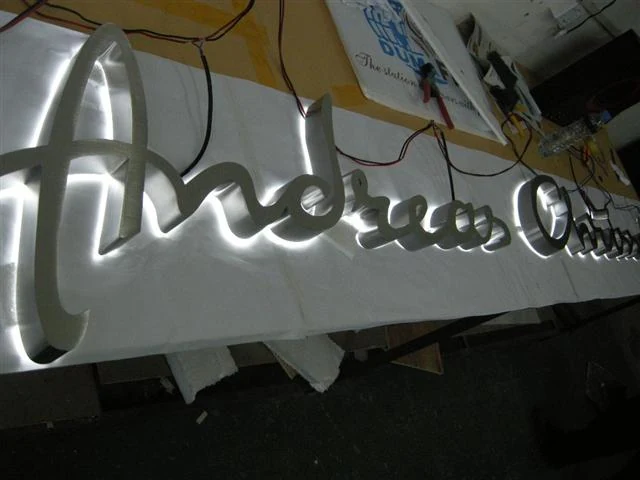 Backlit LED letters 15 — additional workshop photograph of the finished letter