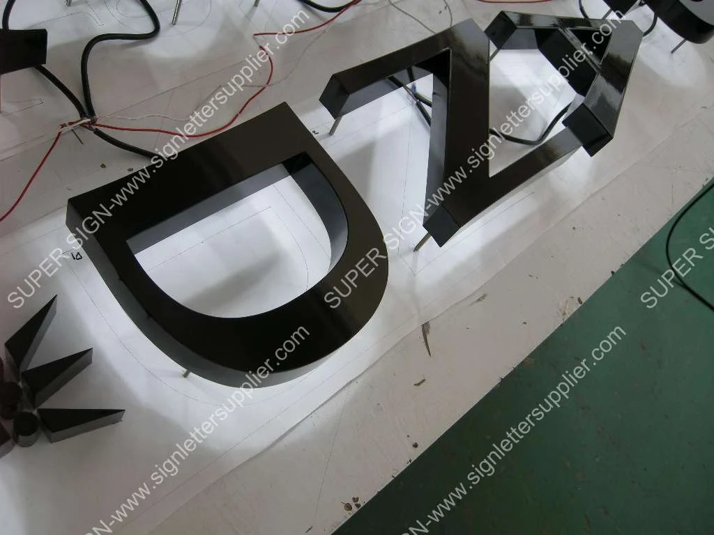 Backlit LED sign letters 02 — additional workshop photograph of the finished letter