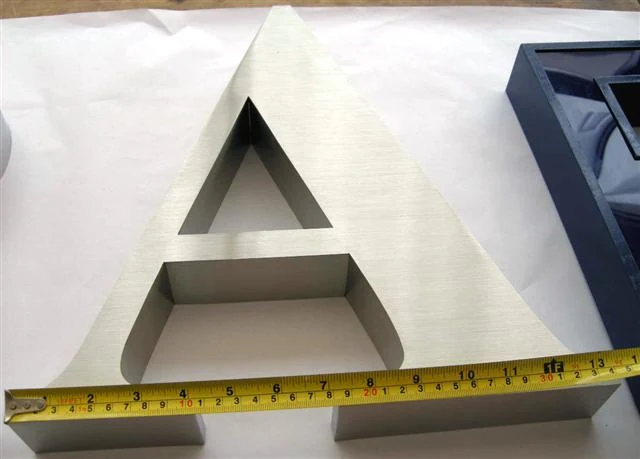 brushend finishing fabricated stainless steel letters