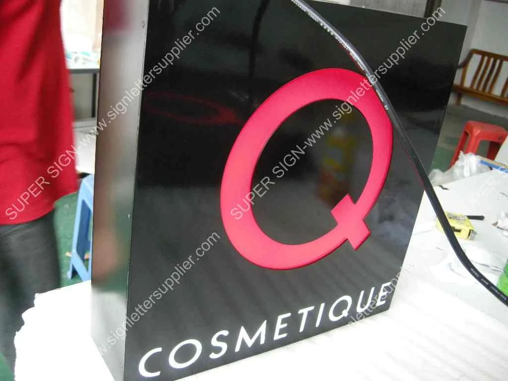flag LED lightbox signage 08 — additional workshop photograph of the finished letter