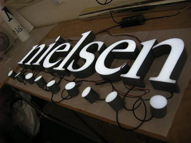 Frontlit LED channel letter 27 — additional workshop photograph of the finished letter