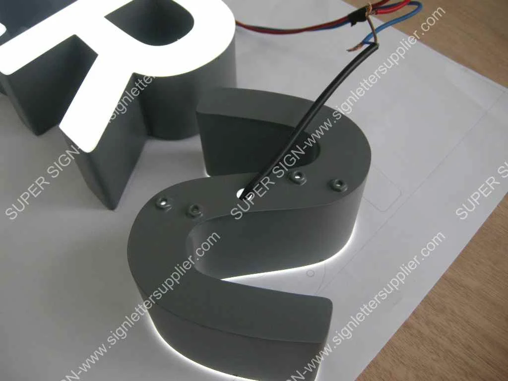 Frontlit LED letter 10 — additional workshop photograph of the finished letter