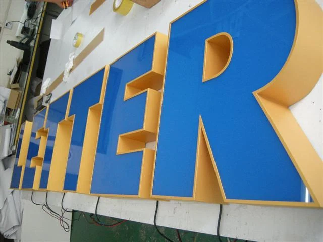 Frontlit LED letters 02 — additional workshop photograph of the finished letter