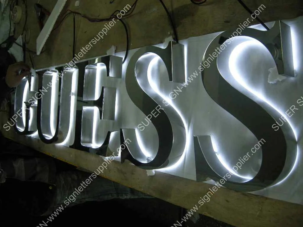 Halo LED sign letters 04 — additional workshop photograph of the finished letter