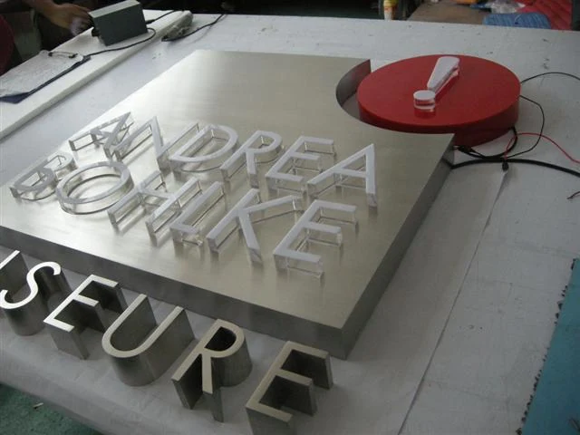 LED letter sign 14 — additional workshop photograph of the finished letter