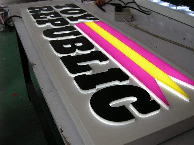 LED lightbox 11 — additional workshop photograph of the finished letter