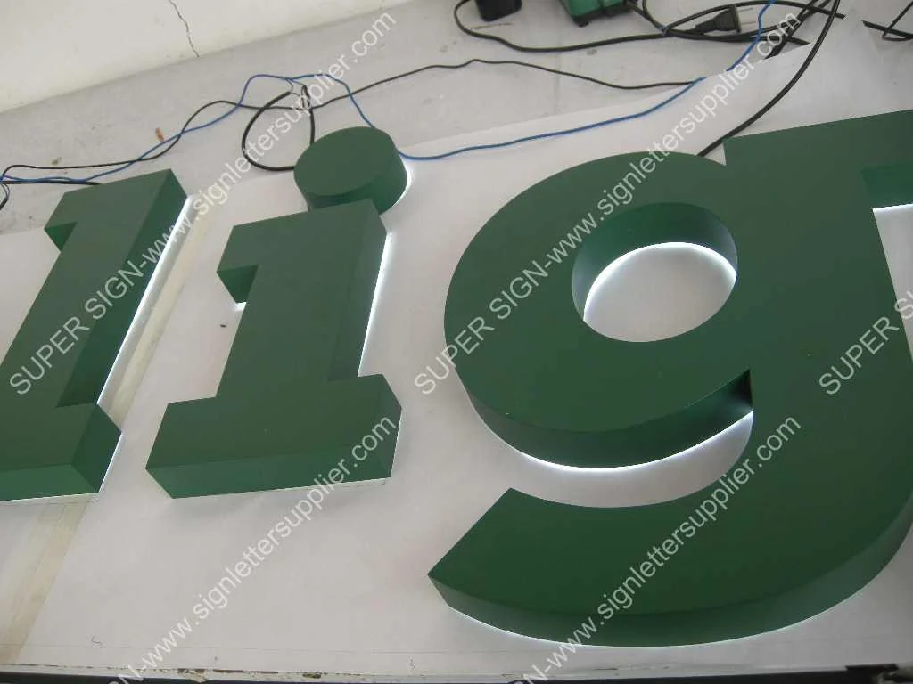 painted aluminum letters signage 02 — additional workshop photograph of the finished letter