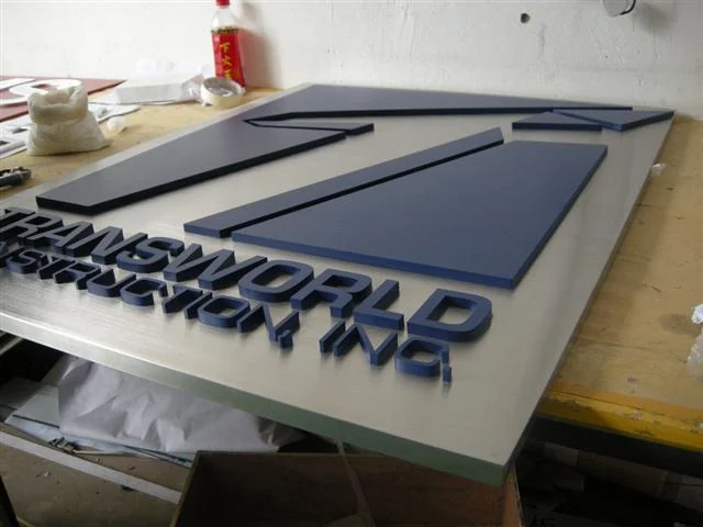 Painting acrylic letters 03 — additional workshop photograph of the finished letter