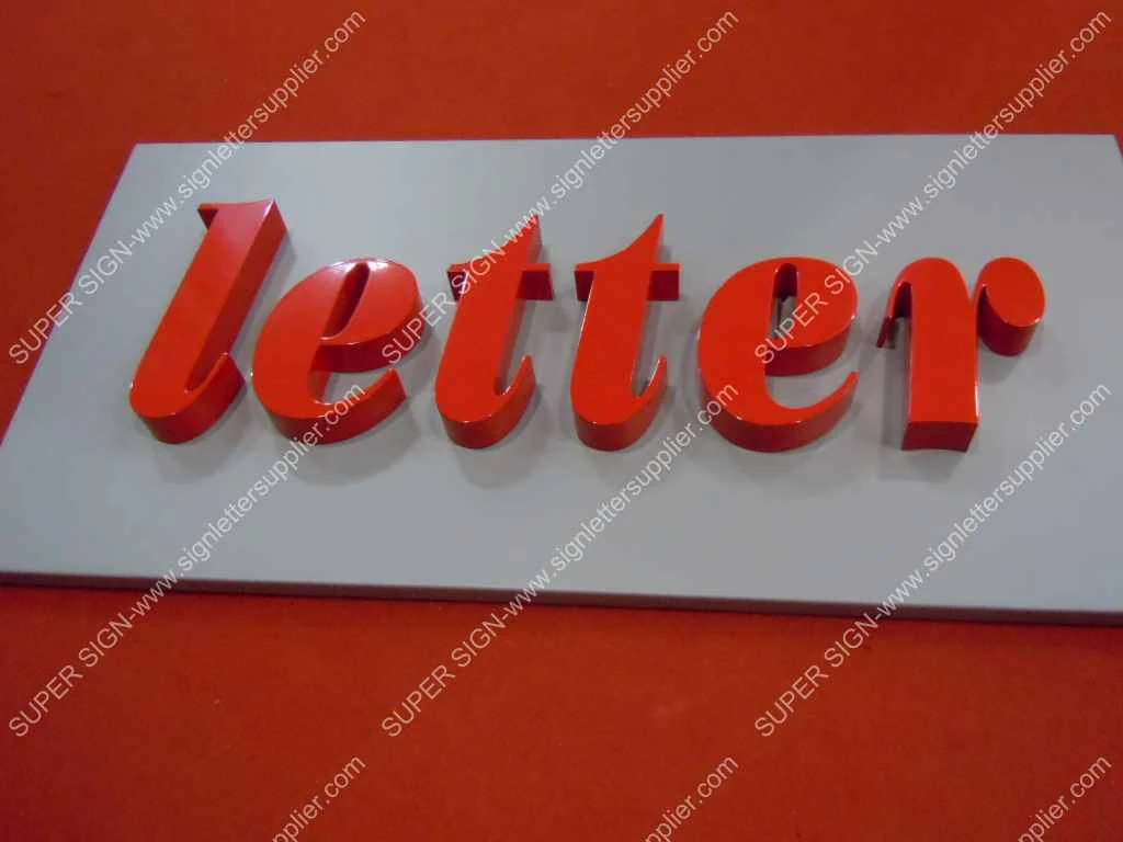 painting aluminum box letters 04 — additional workshop photograph of the finished letter