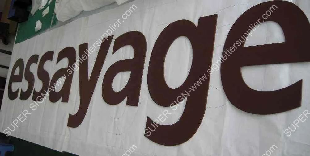 Painting PVC letters 04 — additional workshop photograph of the finished letter