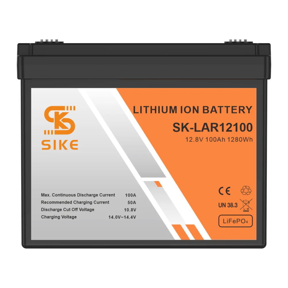 12V 100Ah LiFePO4 lithium battery in a compact ABS case