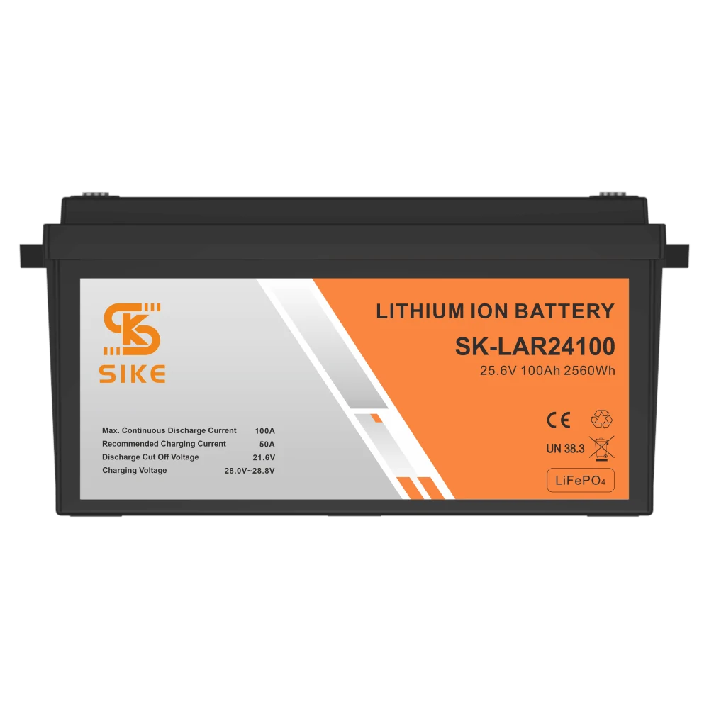 24V 100Ah LiFePO4 lithium battery for RV marine and solar use