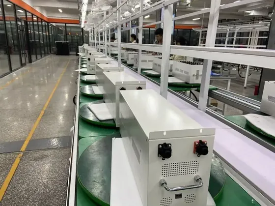 Lithium battery module build with BMS wiring on the assembly line
