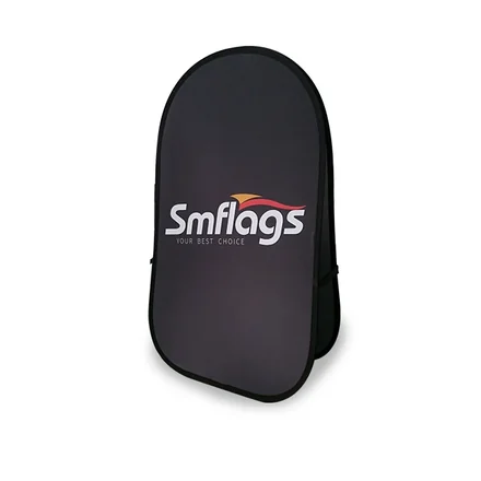 Pop Up A-Frame banner in horizontal shape folded flat into its carrying bag