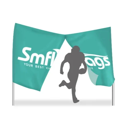 Breakaway banner with custom logo and team name, split in two after a player runs through